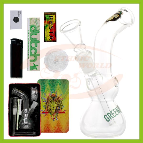 Coffret Bong en verre Greenline Rasta (LG02RS)