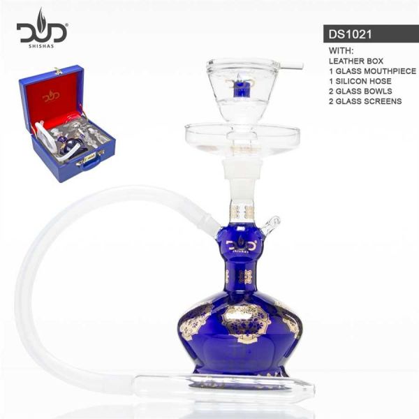 GLASS SHISHA DUD KIMONO - LEATHER CASE (Blue)