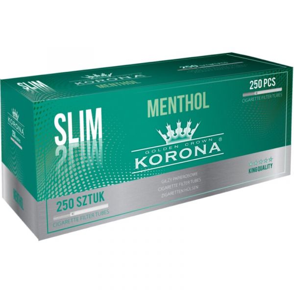 Korona Zig. Hülsen Slim Menthol 250 Stk.