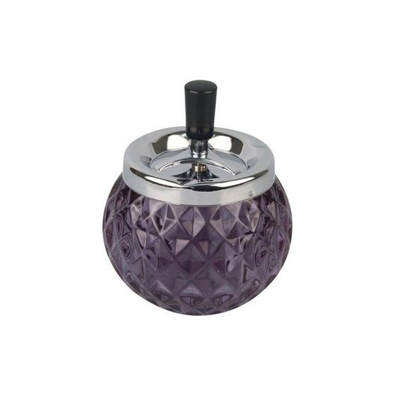 Drehascher chrom/Glas Kugel purple, 12 cm