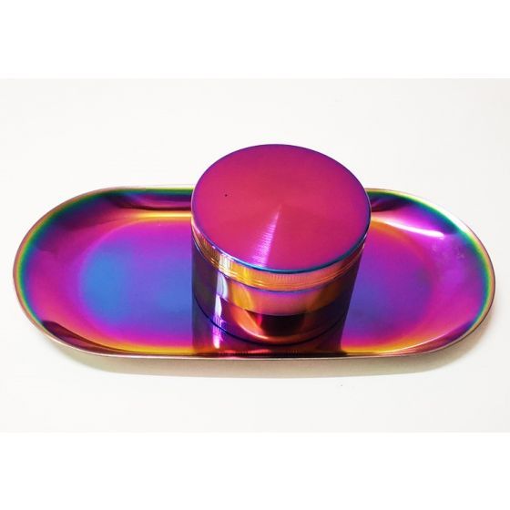 Alu Grinder Rainbow 4tlg. mit Rolling Tray