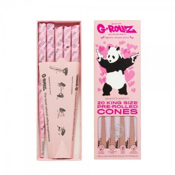 20 X G-ROLLZ PREROLLED CONES, BANKSY PANDA, KING SIZE