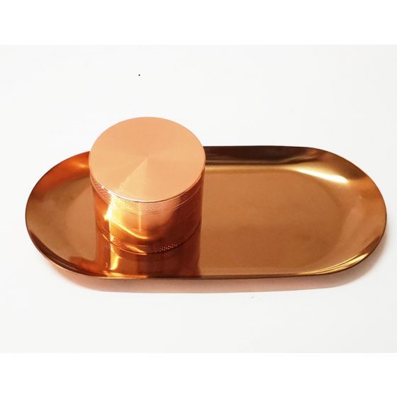 Alu Grinder Rosé Gold 4tlg. mit Rolling Tray