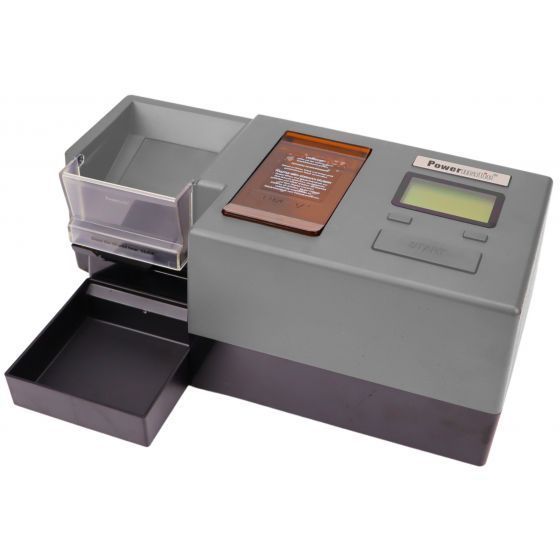 POWERMATIC 5+ STOPFMASCHINE MIT SHREDDER, SILBER