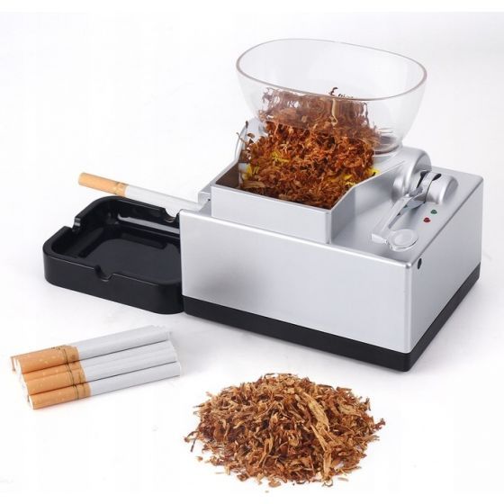 Zigarettenstopfmaschine mit Einfülltrichter, silber