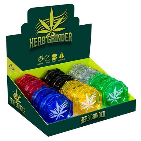 GRINDER ACRYL, HEMP LEAF 2 TLG., 52MM