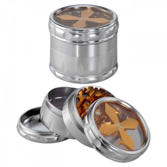 BLACK LEAF CROSS GRINDER SILBER, 4TLG, 50MM