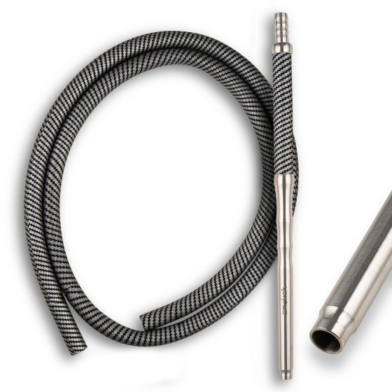 Set de tuyaux Smokah en acier inoxydable - aspect carbone