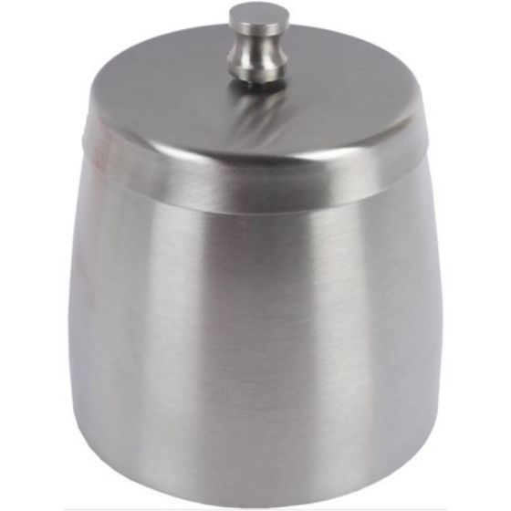 Cendrier en acier inoxydable chromé avec couvercle - 9,5 cm