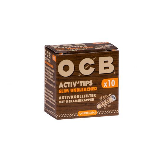 OCB Virgin Unbleached Aktivkohlefilter 7mm, 10 Stk.